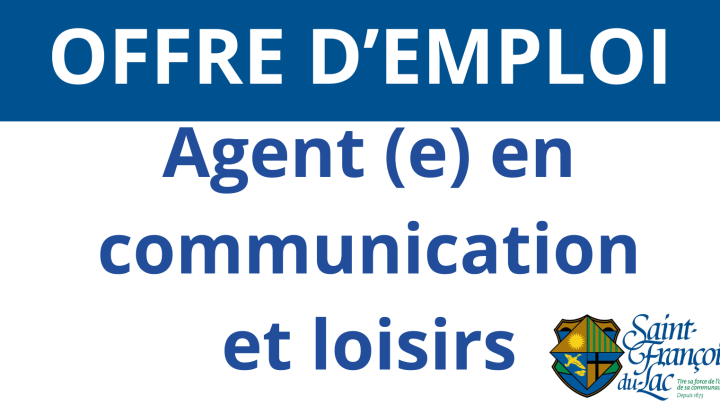 OFFRE D'EMPLOI | AGENT(E) EN COMMUNICATION ET LOISIRS