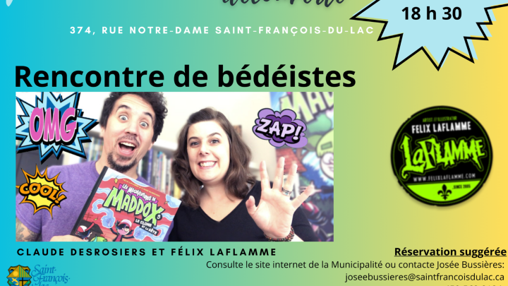 JOURNÉE DÉCOUVERTE : RENCONTRE DE BÉDÉISTES LE VENDREDI 22 MARS À 18 H 30 AU LOCAL 374, RUE NOTRE-DAME. ON VOUS ATTEND EN GRAND NOMBRE!!
