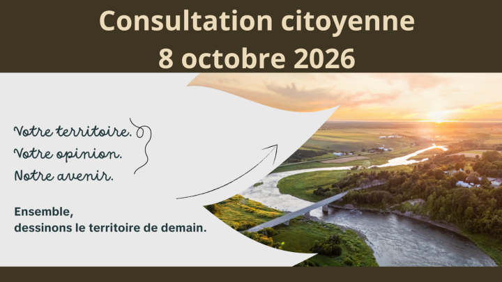 CONSULTATION CITOYENNE: Révision du schéma d'aménagement et de développement | 8 OCTOBRE 2026