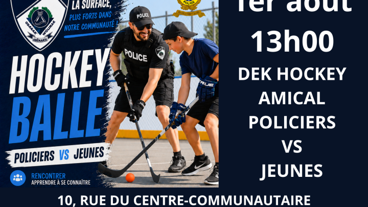 Dek hockey amical entre policers et jeunes