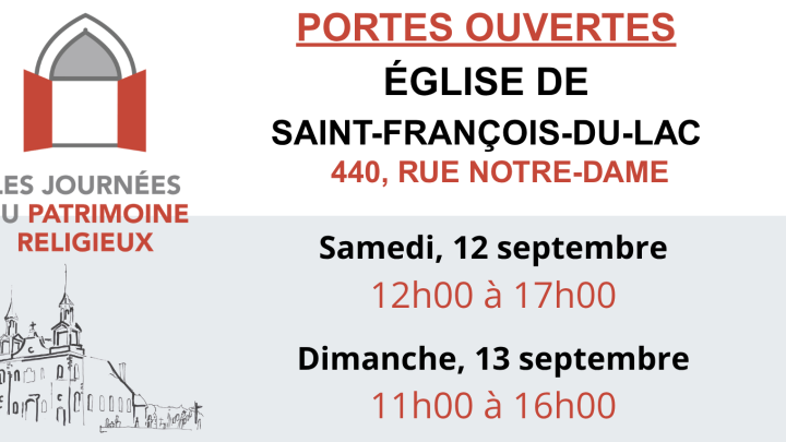 Journées du Patrimoine religieux | Portes ouvertes de l'Église de Saint-François-du-Lac