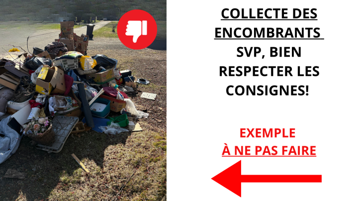 RAPPEL POUR LA COLLECTE DES ENCOMBRANTS DU 1ER MAI