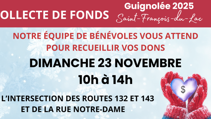 Guignolée | 23 novembre 2025 - 10h à 14h | Collecte par les bénévoles