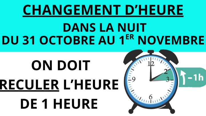 RETOUR À L'HEURE NORMALE | DANS LA NUIT DU 31 OCTOBRE AU 1ER NOVEMBRE 2026.