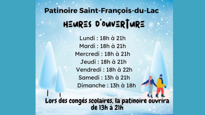 Horaire de la patinoire