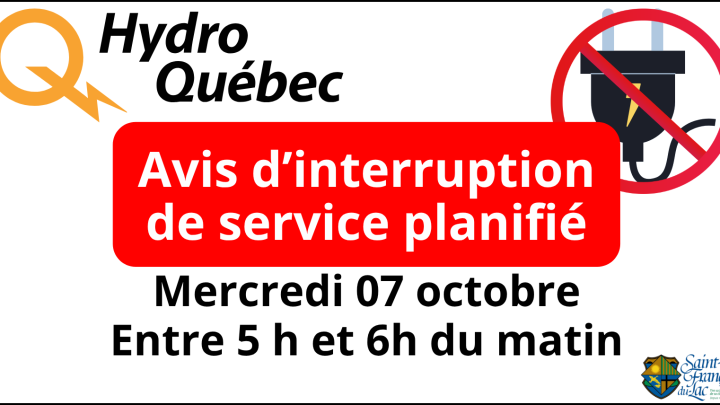 Hydro-Québec Interruption de service planifié
