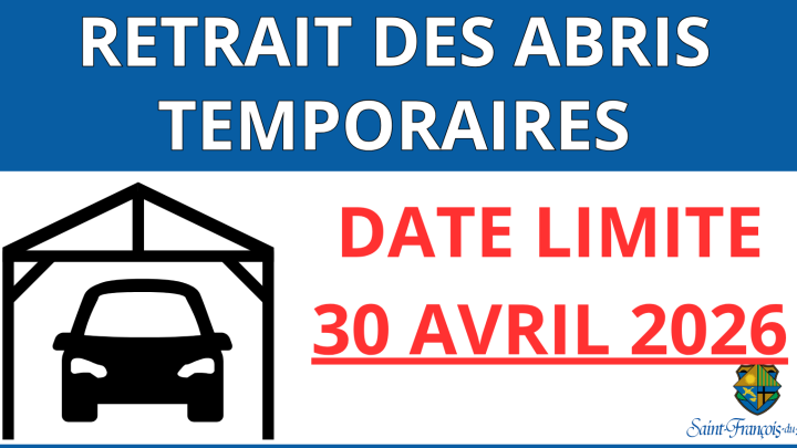 RETRAIT DES ABRIS TEMPORAIRES - DATE LIMITE 30 AVRIL 2026
