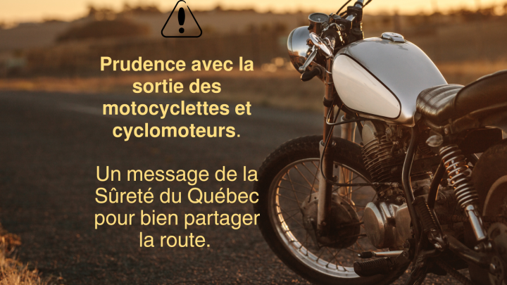 Prudence avec la sortie des motocyclettes et des cyclomoteurs
