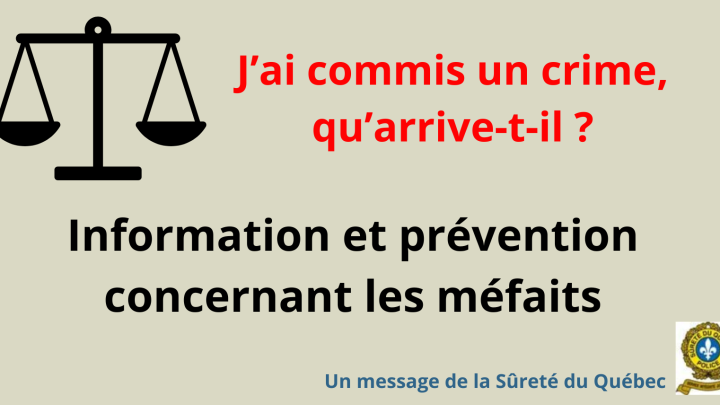 J'ai commis un crime, qu'arrive-t-il ? | Information et prévention concernant les méfaits.