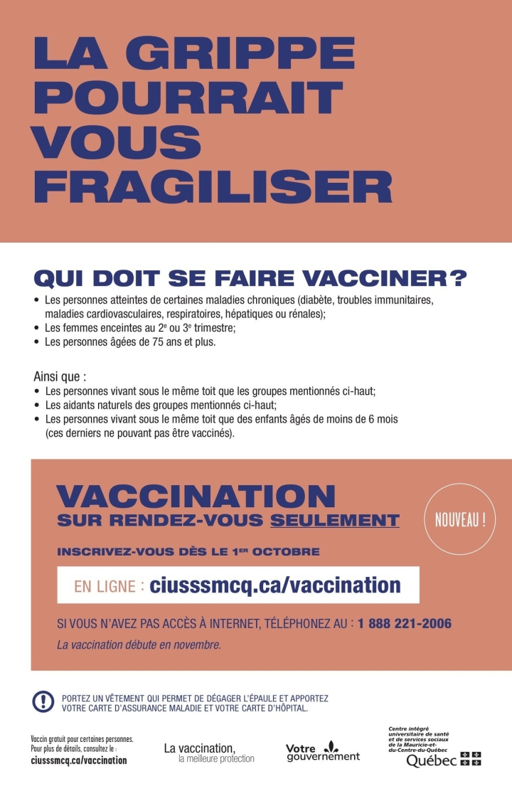 Vaccination sur Rendez-vous seulement