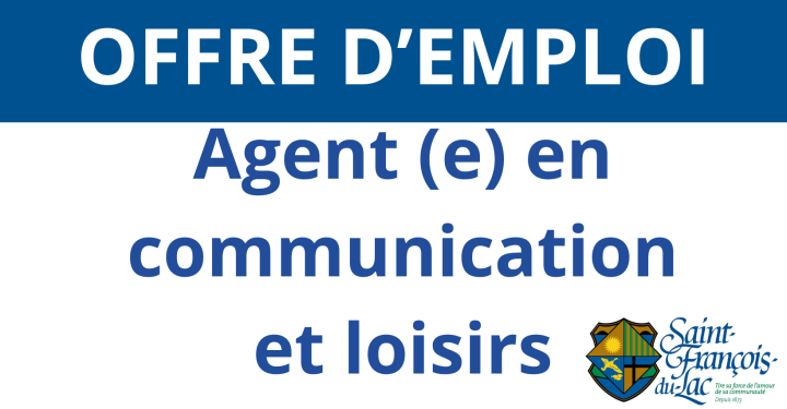 OFFRE D'EMPLOI | AGENT(E) EN COMMUNICATION ET LOISIRS