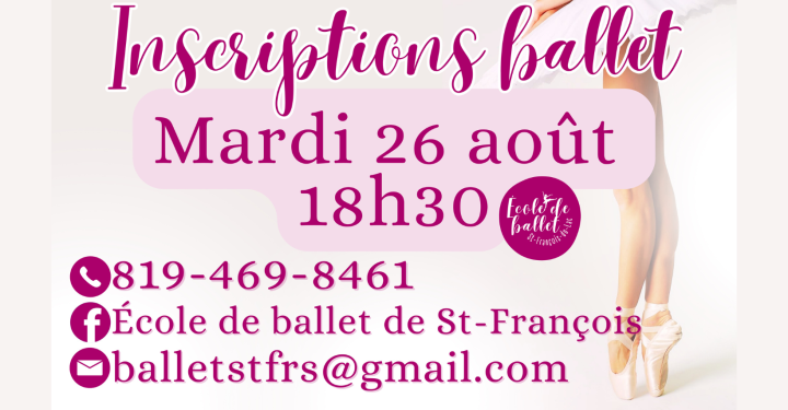 Inscription pour l'école de ballet de Saint-François