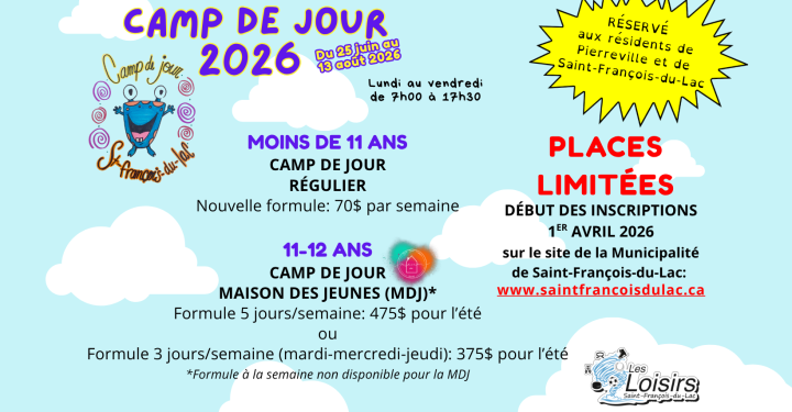 CAMP DE JOUR 2026 | TARIFS
