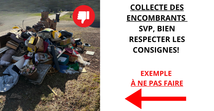 RAPPEL POUR LA COLLECTE DES ENCOMBRANTS DU 1ER MAI