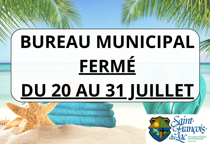 Fermeture du bureau municipal | Vacances