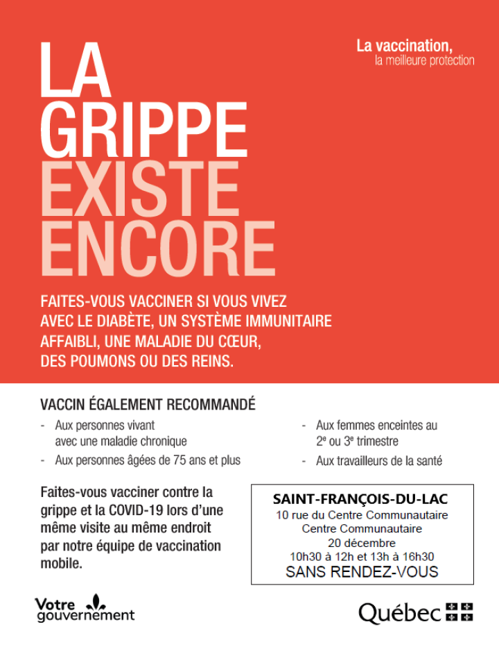 AVIS PUBLIC: CLINIQUE DE VACCINATION MOBILE!