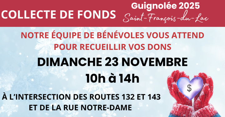 Guignolée | 23 novembre 2025 - 10h à 14h | Collecte par les bénévoles