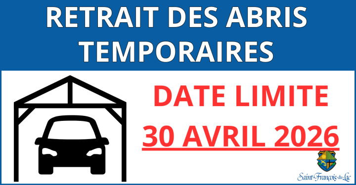 RETRAIT DES ABRIS TEMPORAIRES - DATE LIMITE 30 AVRIL 2026
