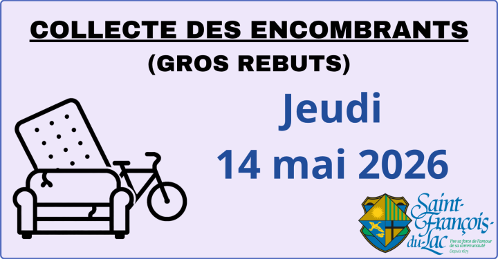 COLLECTE DES ENCOMBRANTS | JEUDI 14 MAI 2026