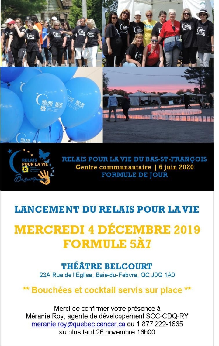 Lancement Relais pour la vie - 2020