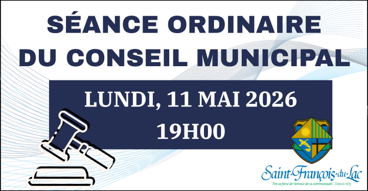 SÉANCE ORDINAIRE DU CONSEIL | LUNDI 11 MAI 2026, 19H00.