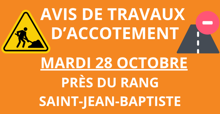 AVIS DE TRAVAUX | 28 OCTOBRE 2025