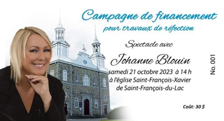 SPECTACLE DE JOHANNE BLOUIN À L'ÉGLISE DE SAINT-FRANÇOIS-DU-LAC