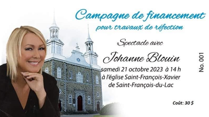 SPECTACLE DE JOHANNE BLOUIN À L'ÉGLISE DE SAINT-FRANÇOIS-DU-LAC