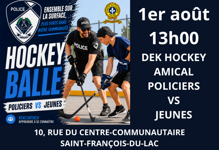 Dek hockey amical entre policers et jeunes