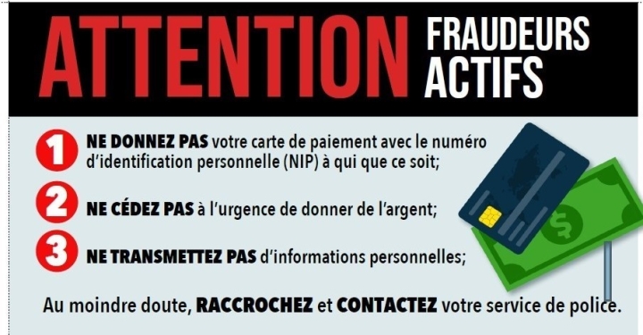 Fraudes et arnaques... un message de la Sûreté du Québec