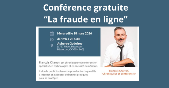 Conférence gratuite de François Charron: La fraude en ligne