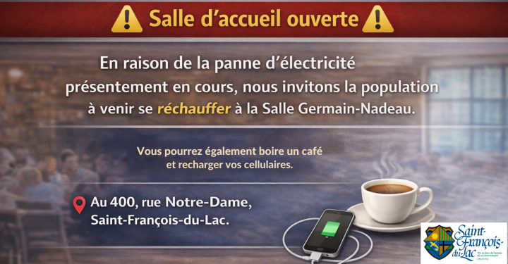 Panne électrique | Salle Germain-Nadeau ouverte à la population