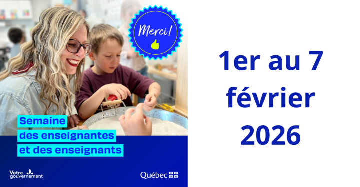 Semaine des enseignants et enseignantes | 1er au 7 février 2026